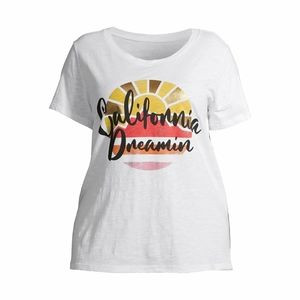 Terra & Sky slub knit graphic tee 4X 28W 30W